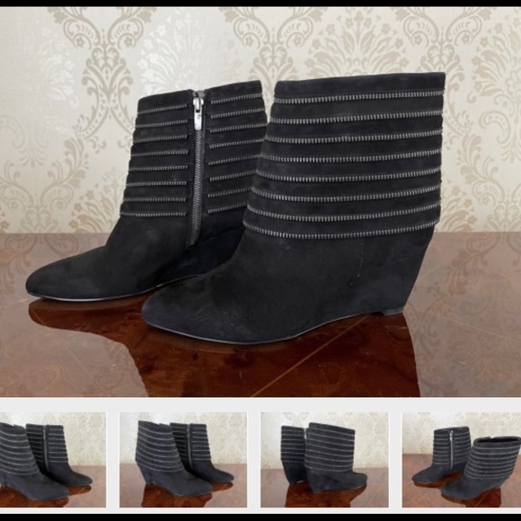 ♥️HP❤️ENZO ANGIOLINI BLACK SUEDE BOOTS - Picture 4 of 4